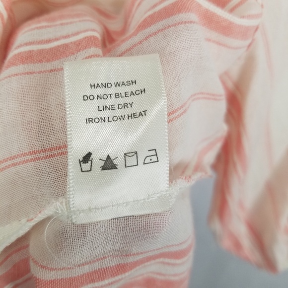 Max Studio Pink Cream Striped Off Shoulder Top - Picture 7 of 7